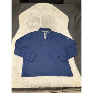 Johnnie-O Banyan Henley Pullover Sweater Blue Preppy Casual Size XL Men's LOGO